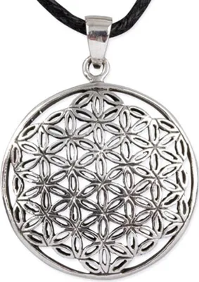 Produktbild von etNox 925 Silber Anhänger mit Band und Box „Blume des Lebens“
