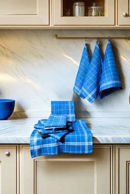 Produktbild von Hermia Concept, Juno - Blue, White, Küchenhandtuch-Set (10-teilig), Blau, 100% BAUMWOLLE, 50 x 70 cm
