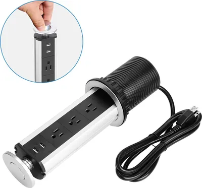 Zdjęcie produktu dla Gniazdko elektryczne do blatu kuchennego Gniazdko wysuwane z portem USB Gniazdko elektryczne do blatu kuchennego