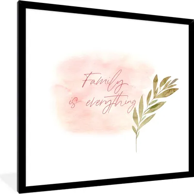 Produktbild von MuchoWow® Gerahmtes Poster Zitate - Familie ist alles - Sprichwörter - Familie 40x40 cm - Poster mit Schwarzem Bilderrahmen Wandposter Rahmen Foto Bilder - Mit Rahmen - Wanddekoration Schlafzimmer