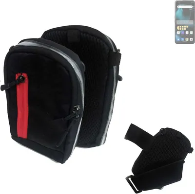 Produktbild von K-S-Trade Outdoor Gürteltasche Holster Umhängetasche kompatibel mit Unihertz Start24 schwarz Handy Tasche Case travelbag Schutz Hülle Handy Hülle
