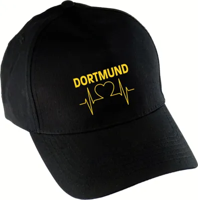 Produktbild von multifanshop Baseballcap - Dortmund - Herzschlag, schwarz, Größe one size