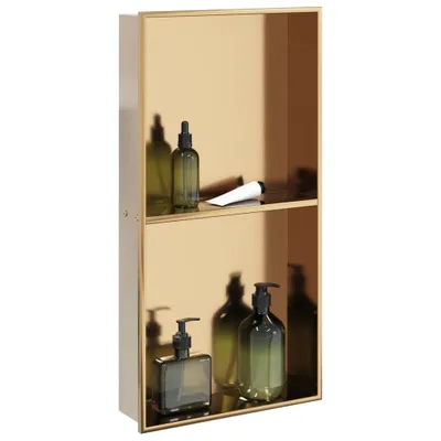 Produktbild von vidaXL Brodzik prysznicowy złoty szczotkowany 32x62x9 cm stal nierdzewna