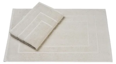 Image de Tapis de bain | 50 x 70 cm, lot de 2 | 100 % coton | Tapis de douche, lot de 2 | Couleur : beige