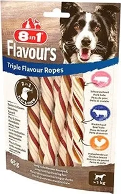 Image de Treats 8in1 Triple Flavour Ropes 65g