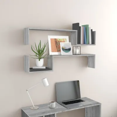 Produktbild von Möbel Wandregale 2 Stk. Grau Sonoma 100x15x20 cm Holzwerkstoff - Wandregale &25272