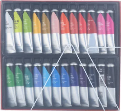 Obrázok produktu pre súprava 24 farieb akrylových farieb, vodovzdorná, ručne maľovaná, maľba na stenu, pigmentová tuba, výtvarné a kresliace potreby, 20 ml