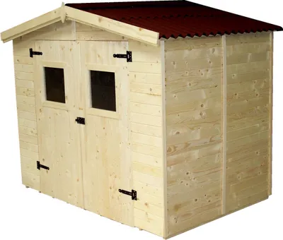 Image de Abri Eden Double Pente – Épicéa Massif 16 mm – Feutre Bitumé – Avec Plancher