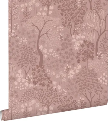 Produktbild von ESTAhome Tapete Bäumen und Blumen Terrakottarosa 50 x 900 cm