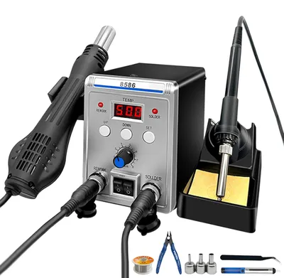 Produktbild von 8586 SMD BGA Reworkstation - Heißluft-Lötstation - Heißluftpistole - 220 V - EU-Stecker