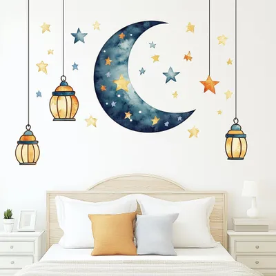 Mond und Sterne für das Kinderzimmer – Decords Wandtattoo, Produktansicht 1