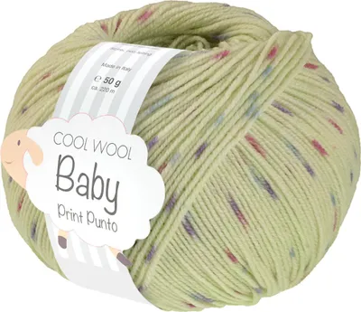Produktbild von Lana Grossa - Cool Wool Baby Print Punto 0372 weißgrün hellblau orchidee violett