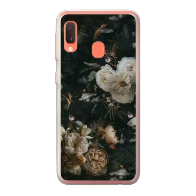 Produktbild von MuchoWow® Handyhülle Schutzhülle Hülle für Samsung Galaxy A20e Blumen - Muster - Vogel Silikon Softcase Handy Hülle - Abdeckung