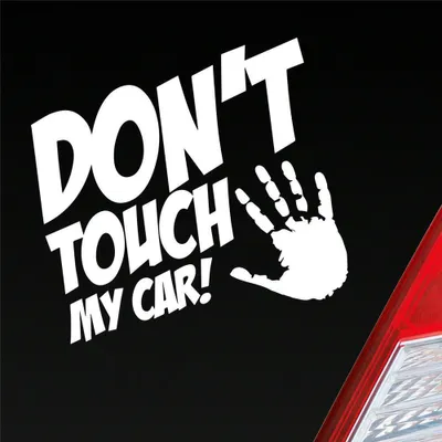Produktbild von Auto Aufkleber Dont touch my car JDM 10x10 cm Weiss Matt Sticker Heckscheibenaufkleber