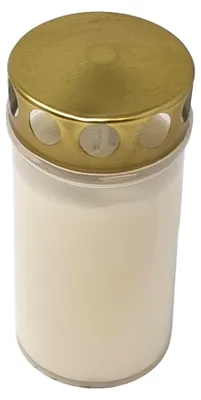 Produktbild von Grabkerze Tagebrenner Nr. 3 mit Deckel weiß | Brenndauer ca. 2 Tage