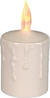 Produktbild von Best Season LED-Kerze mit Licht-Sensor, flackernd ca. 11 x 6 cm, batteriebetrieben, amber LED, 066-20