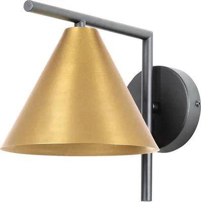 Produktbild von Hängelampe LED mit Kabel – Deckenleuchte mit schwarzer Metall-Lampenfassung und Messingfarber Lampenschirm.Size:3