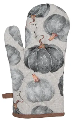 Produktbild von Clayre & Eef Ofenhandschuh 18x30 cm Grau Baumwolle Kürbis