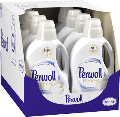 Produktbild von Perwoll Renew Weiß 8x24 Waschladungen Wäschen Feinwaschmittel Fasern Farbe