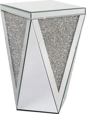Produktbild von BELIANI Beistelltisch Silber Spiegelglas Nachttisch Glam Design Wohnzimmer Schlafzimmer