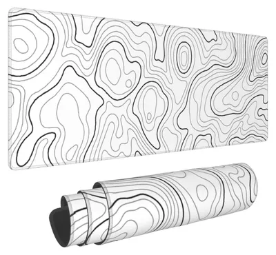 Obrázok produktu pre Podložka pod myš, topografický reliéf, 80 x 30 cm, XL, geografická mapa, línie