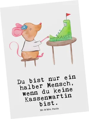 Produktbild von Mr. & Mrs. Panda Ansichtskarte Kassenwartin Herz - Weiß - Geschenk, Spruch, Verein, Lustig, Postkarten, Kunstkarten, Postkarte, Grußkarte, Witzig, Schatzmeisterin