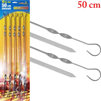 Produktbild von Kaufbei Grillspieße: Schaschlikspieße 10 St. aus Edelstahl (50cm)