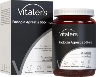 Produktbild von Vitaler's Fadogia Agrestis 600 mg – 60 Kapseln, vegan, 2 Monate Einnahme, ohne Konservierungsstoffe, reine Zusammensetzung