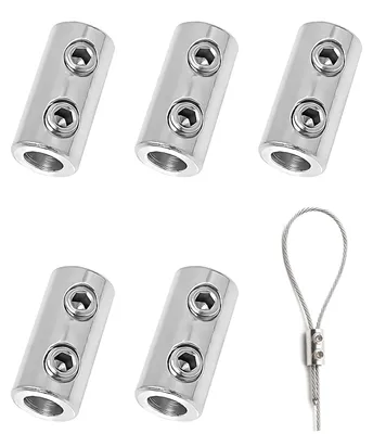 Drahtseilklemmen 5 Stück, Edelstahl, Doppelloch, für 1-2 mm Seile