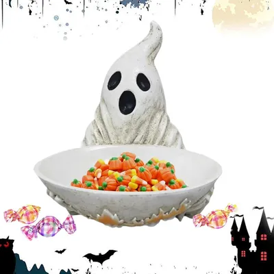 Produktbild von Niedliche Süßigkeitenschale aus Harz als Dekostatue und Serviertablett für Halloween