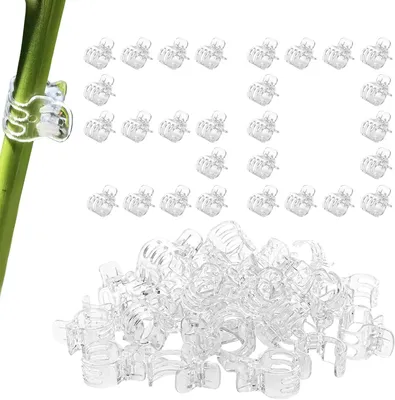Produktbild von Pflanzenclips | 50 Stück Pflanzenstützen für aufrechtes Wachstum im Garten | Rankhilfe für stiele für Innen- und Außenbereich, Gewächshaus, Tomaten, Orchideen, Efeututen, Gemüse,, - für Gewächshaus, Or
