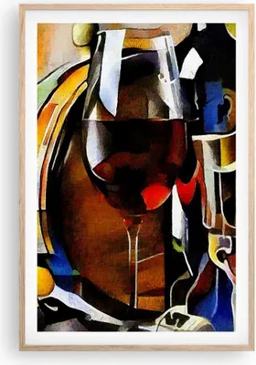 Produktbild von Gerahmtes Poster - Rahmen in heller Eiche - Wein Abstraktion - 61x91,5 cm - Wand Bild - Wanddeko - Wandbilder - Kunstposter - Wandposter - Bilderrahmen - Bilder - Kunstdruck - Wandbild P2NPA61x91-3477