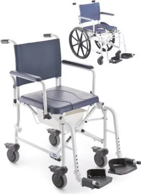 Produktbild von Dusch- und Toilettenrollstuhl INVACARE H273 LIMA m.Topf,Halter,2 Lenkrollen 5"/2 Antriebsrädern 24">>>>