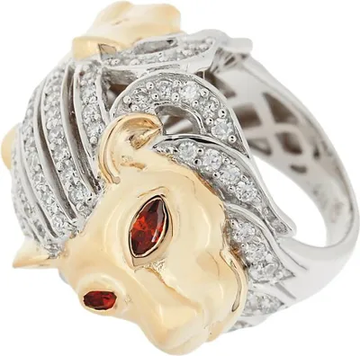 Produktbild von Sarah Kern Ianassa Ring Heat Raubkatzen-Ring Silber-Gold-Kristall-Look Größe 18