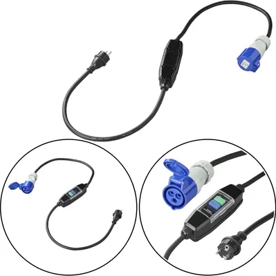 A collage of images showing electrical adapters and connectors.