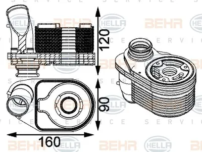 Obrázok produktu pre Chladič motorového oleja HELLA pre dodávku FIAT Ducato (250_ 290_)