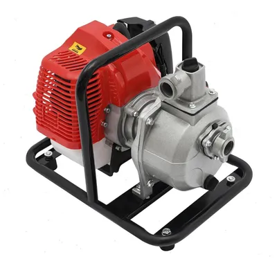 Immagine prodotto di Pompa per acqua a benzina - autoadescante, diametro 25 mm (2,5 cm), pompa da giardino - motore a 2 tempi da 43 ccm - portata di 135 litri/minuto - 8500 giri/minuto - colore: rosso