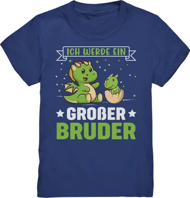 Produktbild von Ich werde ein Großer Bruder Dino Shirt – Indigo / 152/164 (12-14)