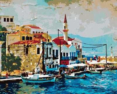 Produktbild von Zuty - Malen nach Zahlen - SCHÖNE BUCHT VON CASTELORIZO IN GRIECHENLAND, 40x50 cm, ohne Keilrahmen