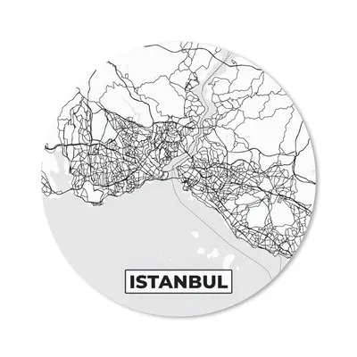 Produktbild von MuchoWow® Mauspad Mousepad Karte - Istanbul - Schwarz und weiß - Stadtplan 20x20 cm - Mousepads - Maus Mat - Pad - Mausunterlage - Schreibtischmatte