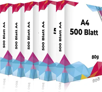 Produktbild von SPS Kopierpapier (2.500 Blatt, 80 g/m², DIN A4 Papier weiß Druckerpapier) 5 Pack