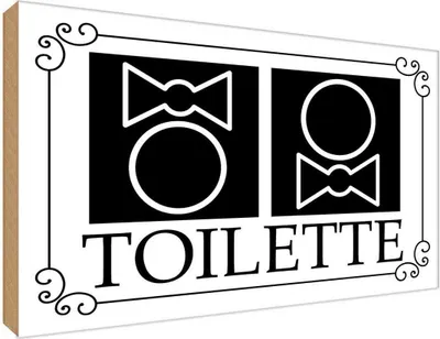 Produktbild von vianmo Holzschild 30x40 cm WC Piktogramm Toilette Warnschild Hinweisschild