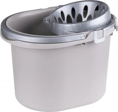 Produktbild von TOPFANN Grau-beiger Mop-Eimer mit Auswringer 15l