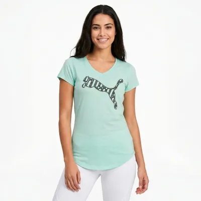 Produktbild von T-Shirt PUMA Heather Cat Fair Aqua Heather Türkis L