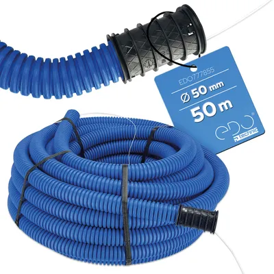 Immagine prodotto di Guaina corrugata a doppia parete AROT per installazione interrata con fascetta e manicotto 450N blu Ø 50 (50m) EDO777855 EDO Technic