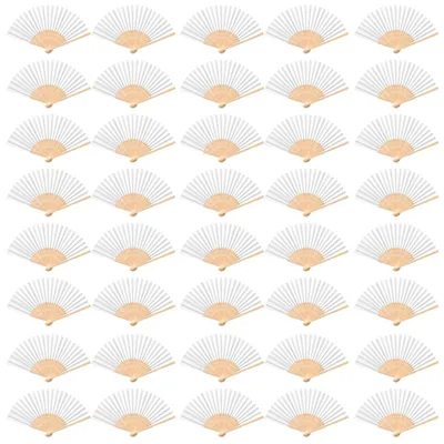 Produktbild von Papierfächer für Hochzeiten – Weiße Handfächer zur Hochzeitsdekoration