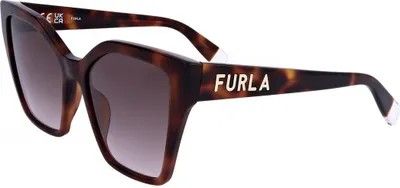 Zdjęcie produktu dla Furla SFU686  SHINY DARK HAVANA 54/18/140 Okulary przeciwsłoneczne dla kobiet