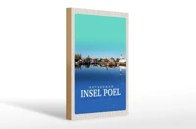 Produktbild von Holzschild Reise 20x30cm Ostseebad Insel Poel See Boot Urlaub
