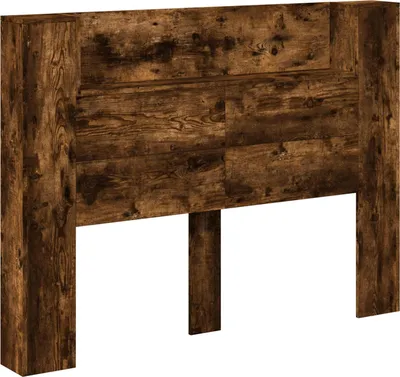 Image de vidaXL Armoire à tête de lit avec LED Chêne fumé Bois composite