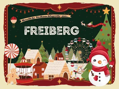 Obrázek produktu pro vianmo Dřevěná cedule 30x40 cm Grüße FREIBERG